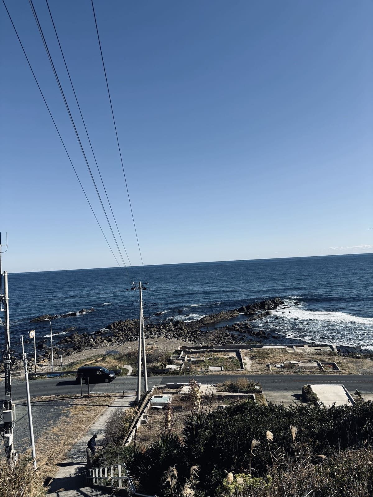 磯崎海岸を上から見たところ