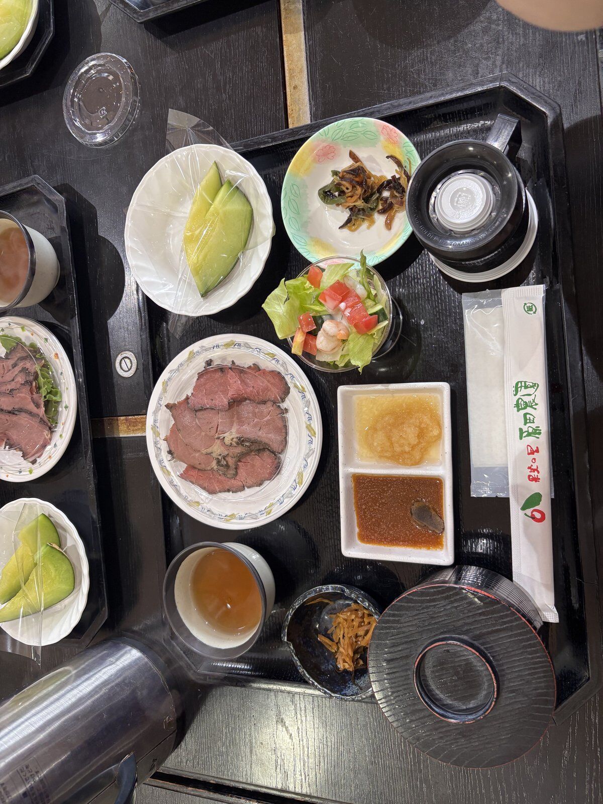 原田農園のツアーランチ。上州牛ローストビーフとメロン
